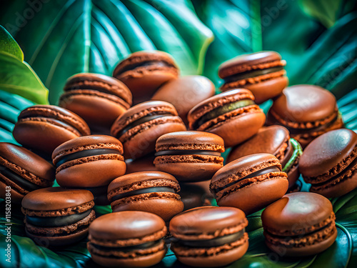 Wallpaper Mural Delicious chocolate macarons. Tasty Food background Torontodigital.ca