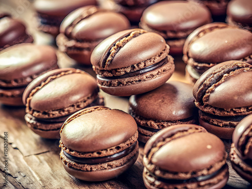 Wallpaper Mural Delicious chocolate macarons. Tasty Food background Torontodigital.ca