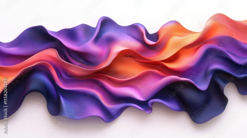 Abstract Colorful Waves: A Digital Rendering of Fluid, Gradient Fabric Abstract Colorful Waves: A Digital Rendering of Fluid, Gradient Fabric