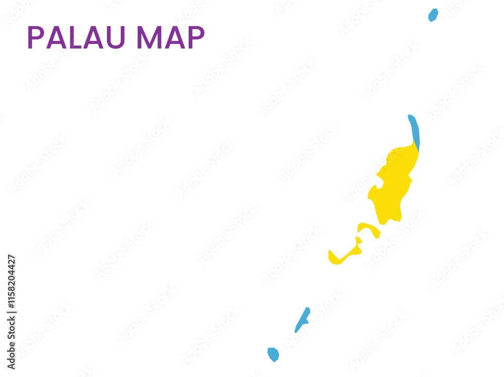 High detailed map of Palau. Outline map of Palau. Oceania High detailed map of Palau. Outline map of Palau. Oceania