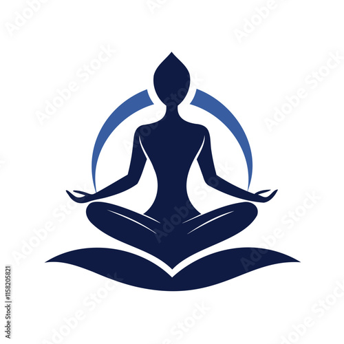 Yoga pose silhouette vector illustration on a transparent background