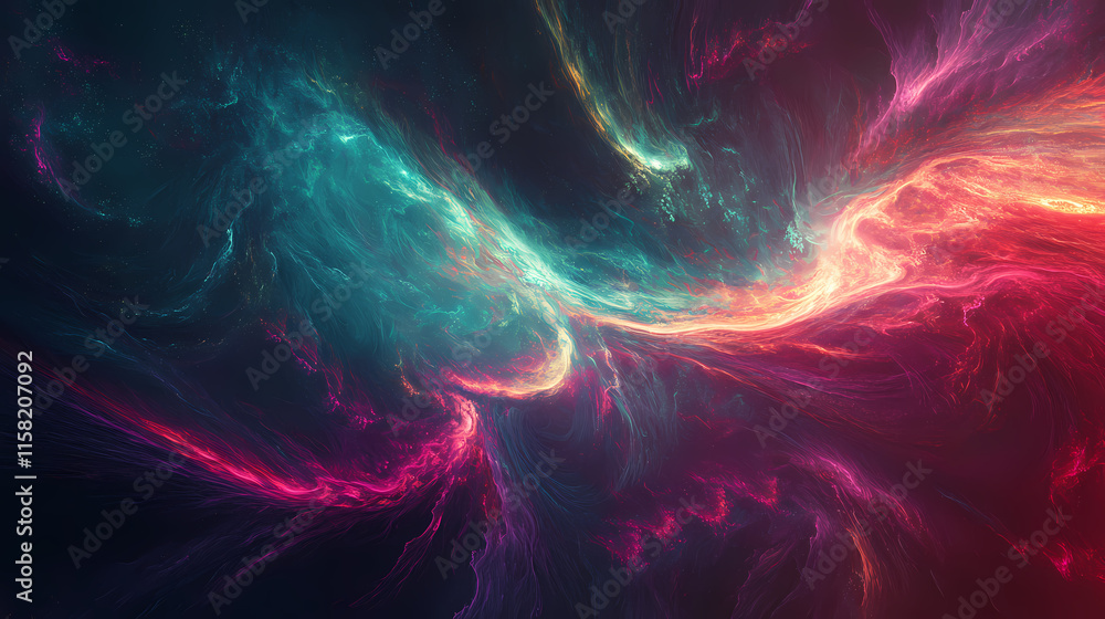 Cosmic Dance: A swirling nebula of vibrant crimson and turquoise hues dances across a cosmic canvas, inviting contemplation and awe. Cosmic Dance: A swirling nebula of vibrant crimson and turquoise hues dances across a cosmic canvas, inviting contemplation and awe.