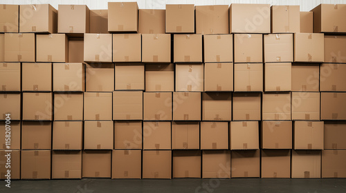 Wall of Cardboard Boxes