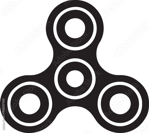 fidget spinner icon silhouette design vector art illustration