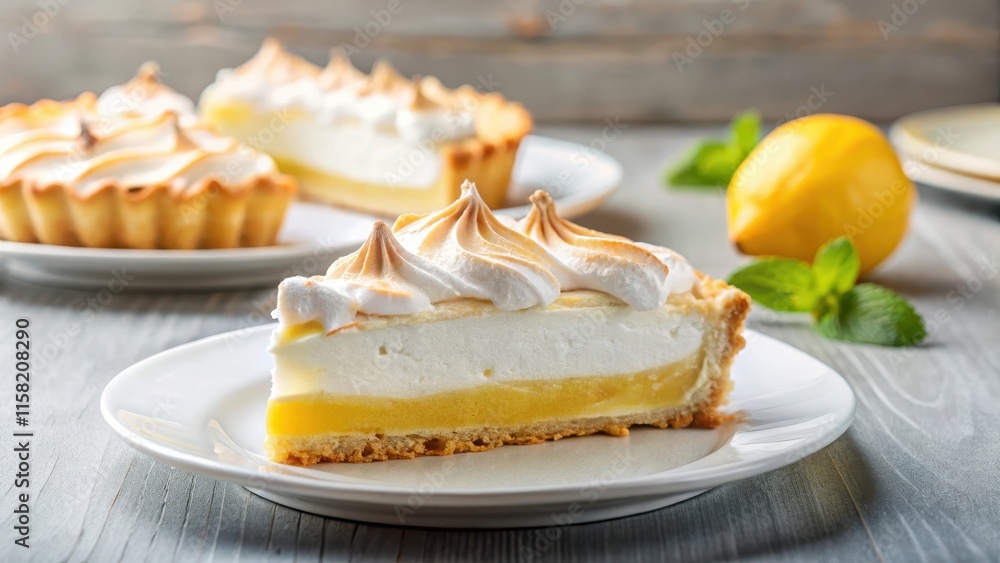 A slice of lemon meringue pie on a white plate , cake, yellow, cake, yellow, citrus, pastry A slice of lemon meringue pie on a white plate , cake, yellow, cake, yellow, citrus, pastry