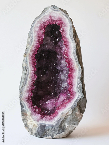 amethyst crystal on white background