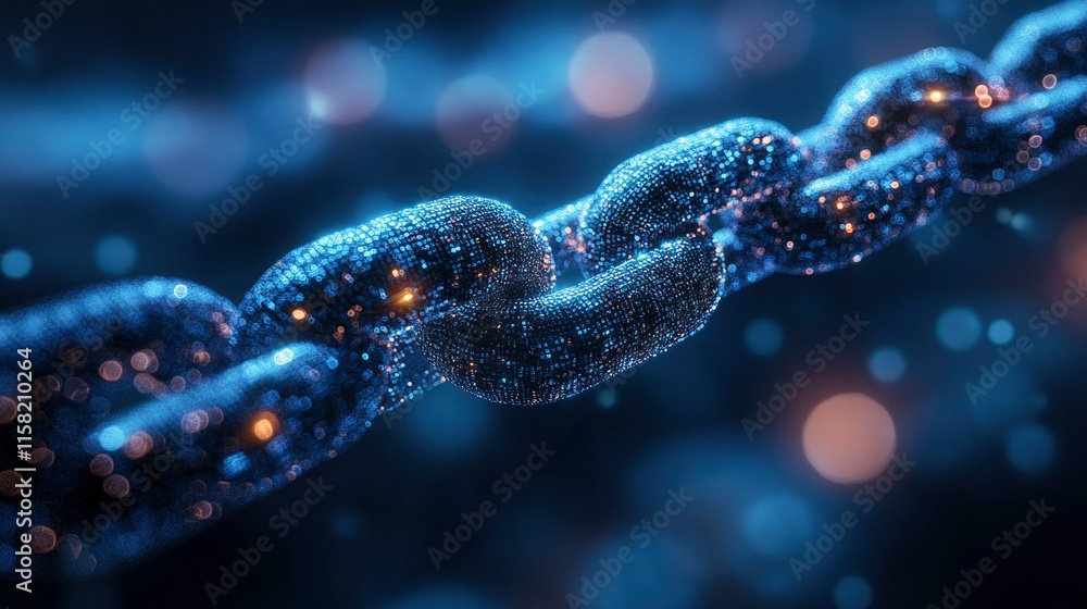 Abstract Digital Chain Link Network Security and Blockchain Technology Concept Abstract Digital Chain Link Network Security and Blockchain Technology Concept