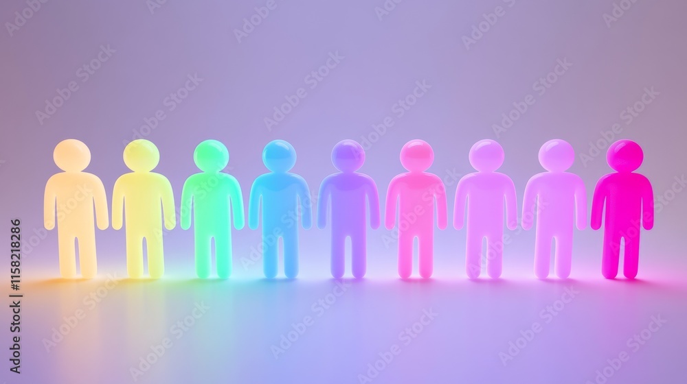 Colorful silhouettes representing diverse community. Colorful silhouettes representing diverse community.
