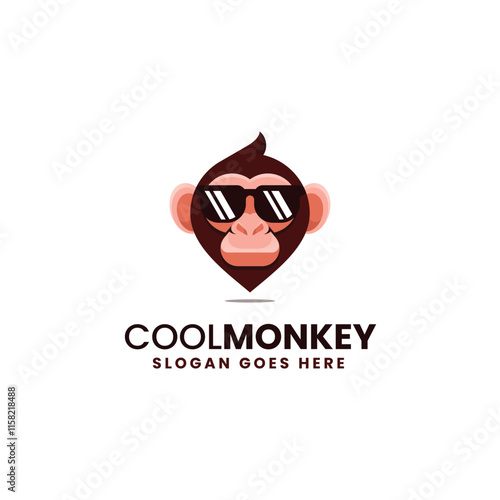 Cool Monkey Gradient Colorful Logo