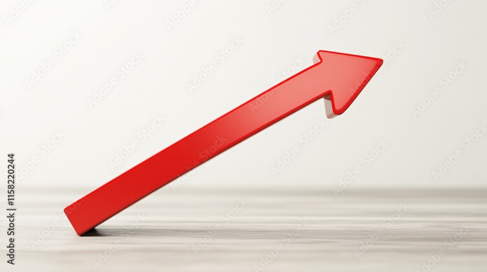 Red Arrow Pointing Upward Symbolizing Growth and Success in Business Red Arrow Pointing Upward Symbolizing Growth and Success in Business