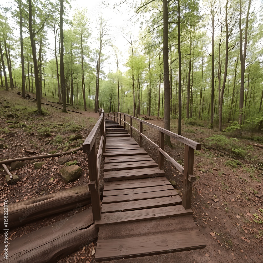 wooden bridge in the woods wooden bridge in the woods