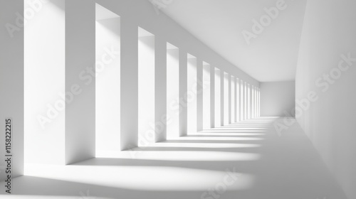 Minimalist interior with bright  open space.