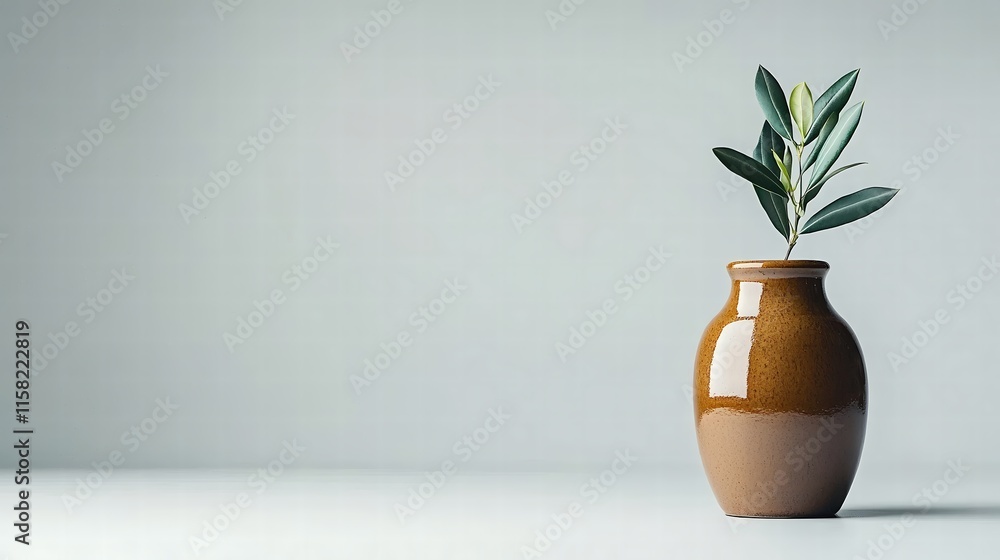 Smokey olive bottle or container placed in a studio setup with soft lighting and clean shadows, ample space for commercial text, balanced composition,