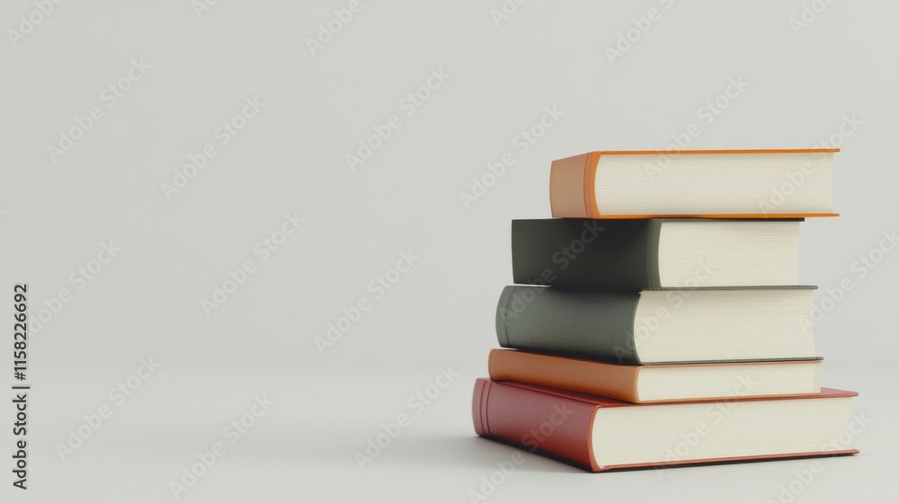 Stacked books on a clean surface. Stacked books on a clean surface.