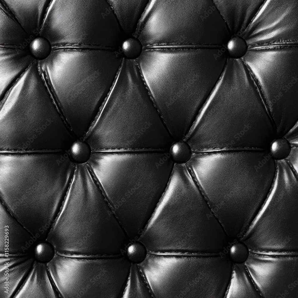 Naklejka premium Black leather car upholstery close-up