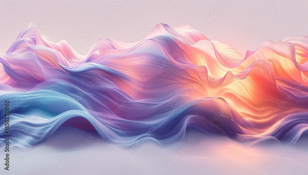 Fototapeta premium Abstract white background with blue and purple wave. Smooth wavy design element.