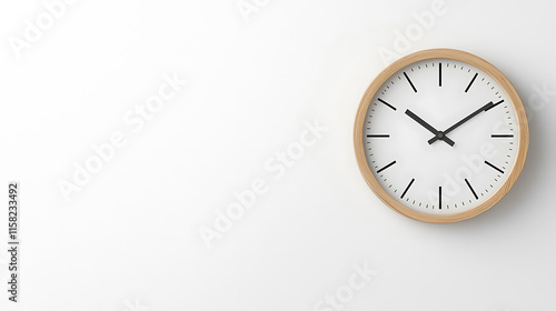 Wallpaper Mural minimalist wall clock with wooden frame and black hands, perfect for modern decor Torontodigital.ca