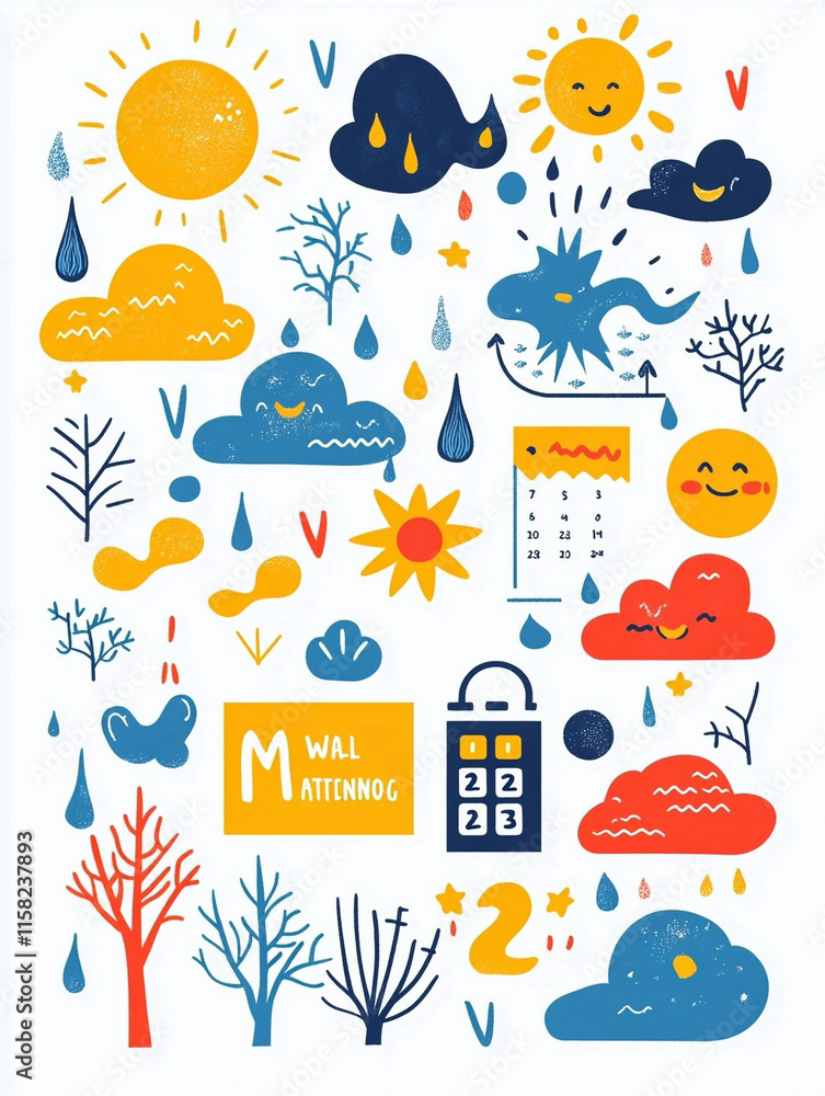 set of weather icons set of weather icons