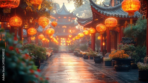 Wallpaper Mural Celebrating chinese new year lantern riddles festival in realistic pho background a cultural experience Torontodigital.ca