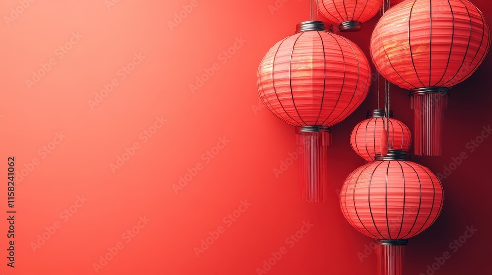 Obraz premium Celebrating chinese new year with joyful lunar new year wishes illustrations in a festive background