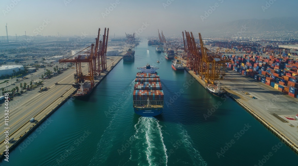 Naklejka premium container port