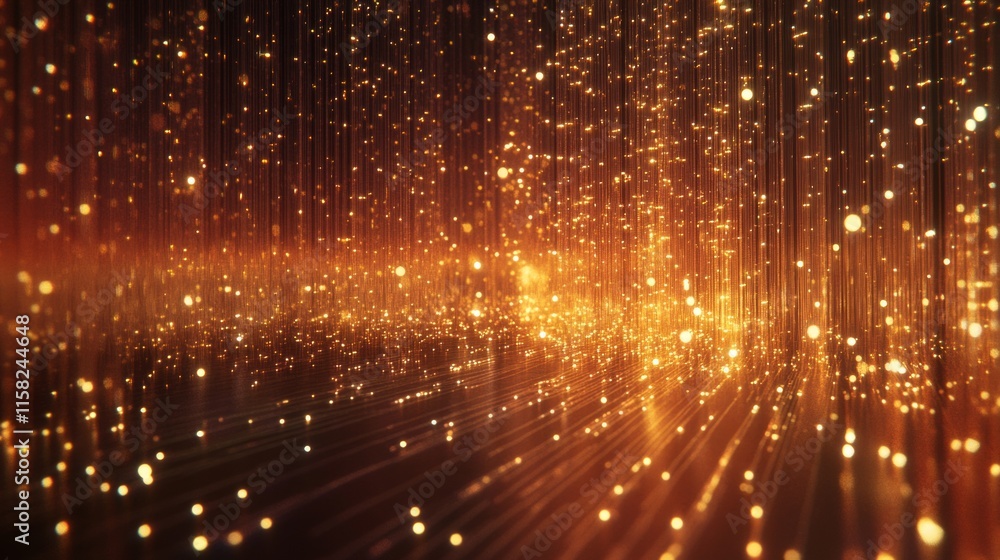 Obraz premium Golden Light Strings Abstract Background Design