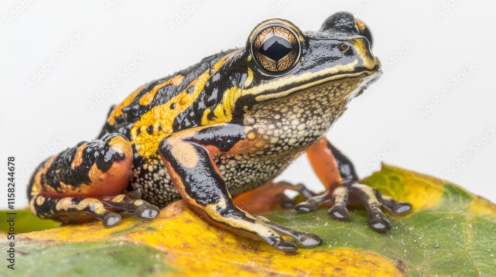 Obraz premium Brightly Colored Tree Frog on Leaf