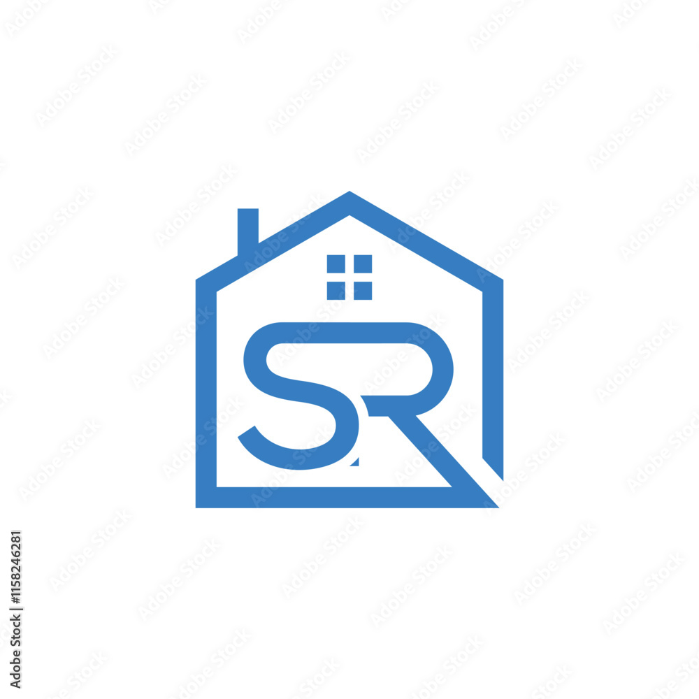 Initial letter SR home building logo design inspiration Initial letter SR home building logo design inspiration