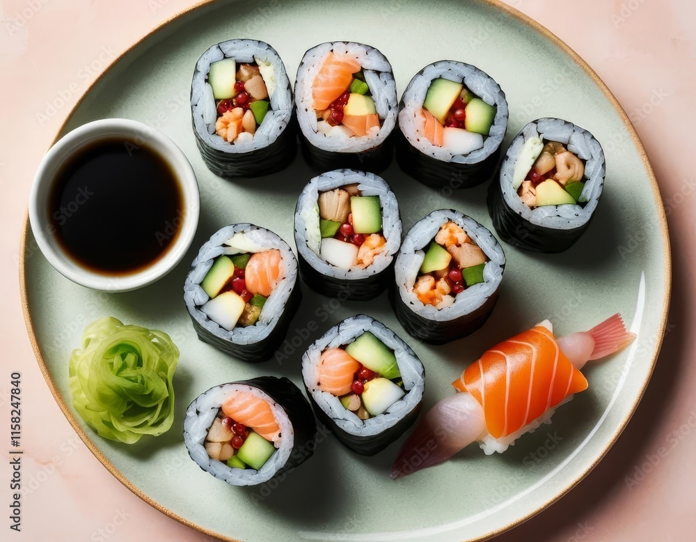 sushi on a plate sushi on a plate