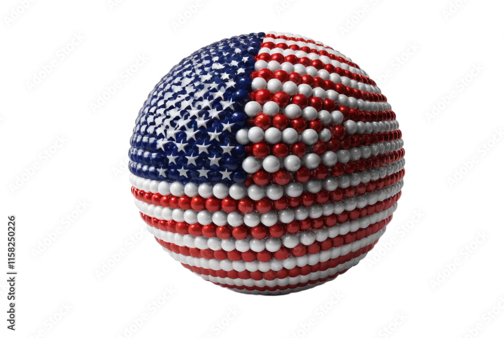 USA flag sphere symbolizing national identity PNG