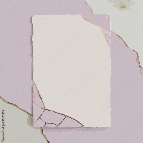 Unique Marble placeholder rock frame lavender and creme color shades illustration vector room for text for written on stone effect