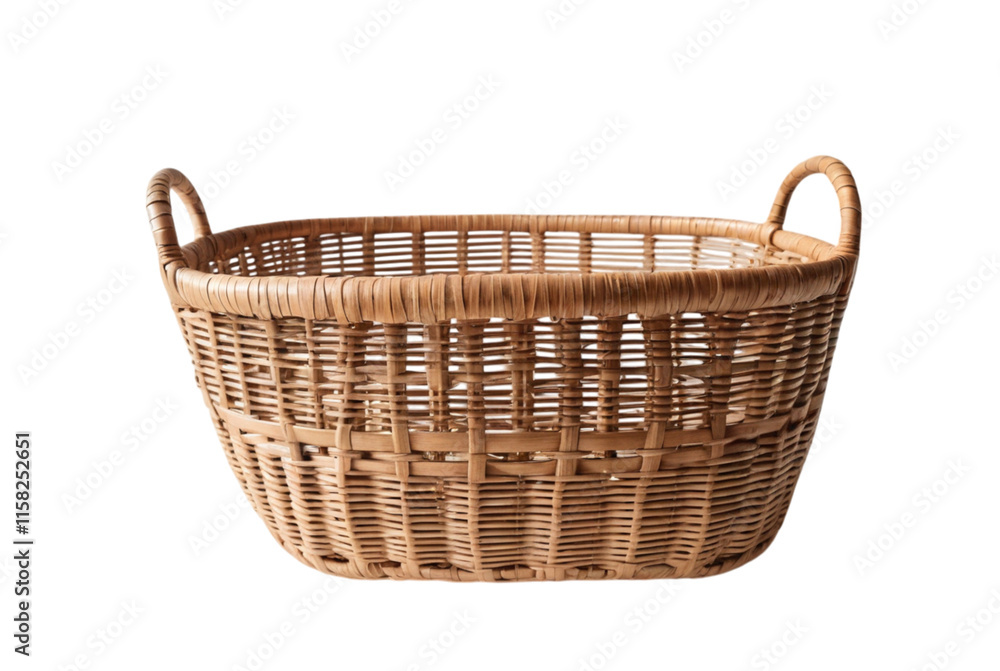 Woven Rattan Storage Basket PNG Image Woven Rattan Storage Basket PNG Image