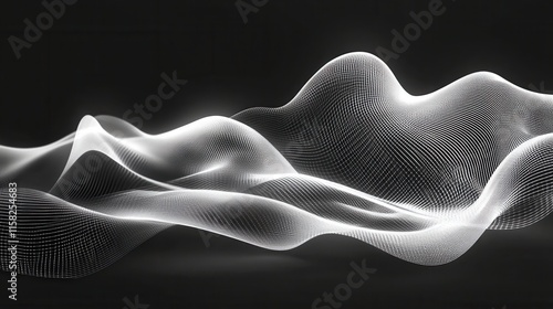 Glowing Digital Patterns in Black and White Design
