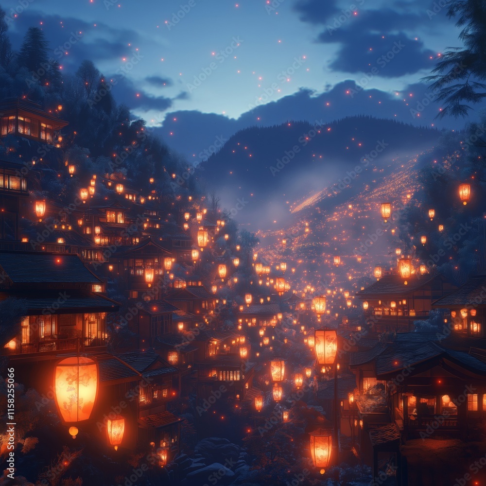 Obraz premium nice chinese new year theme for greeting cards or anime background