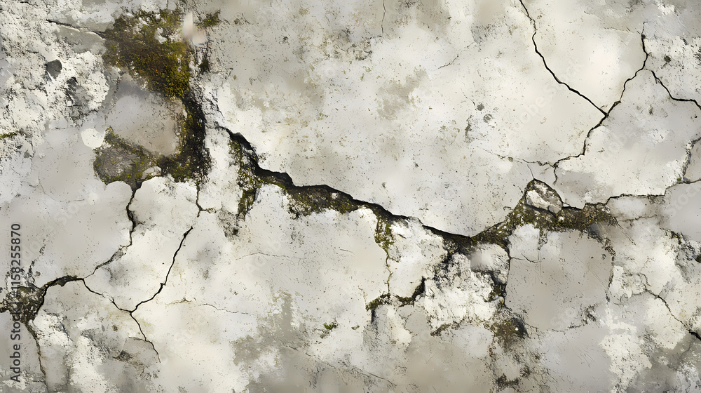Weathered old wall with cracked concrete and rough texture Weathered old wall with cracked concrete and rough texture
