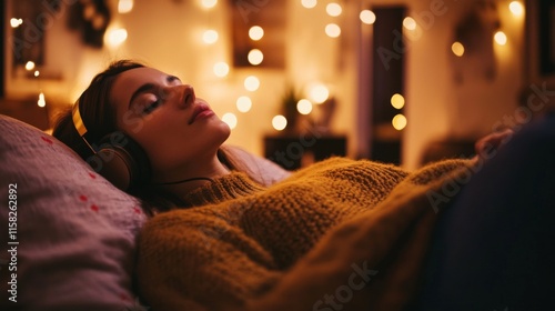 Person relaxing with headphones on, enjoying a moment of solitude and personal entertainment, embracing the power of music to rejuvenate and escape from daily stress.