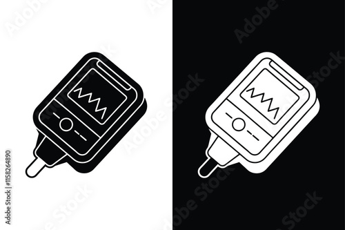 Medical Precision in Design. Pulse Oximeter Silhouette Vector Illustration