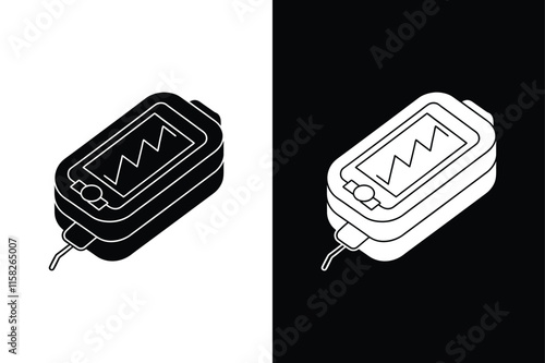 Essential Medical Device. Pulse Oximeter Glyph Icon Design