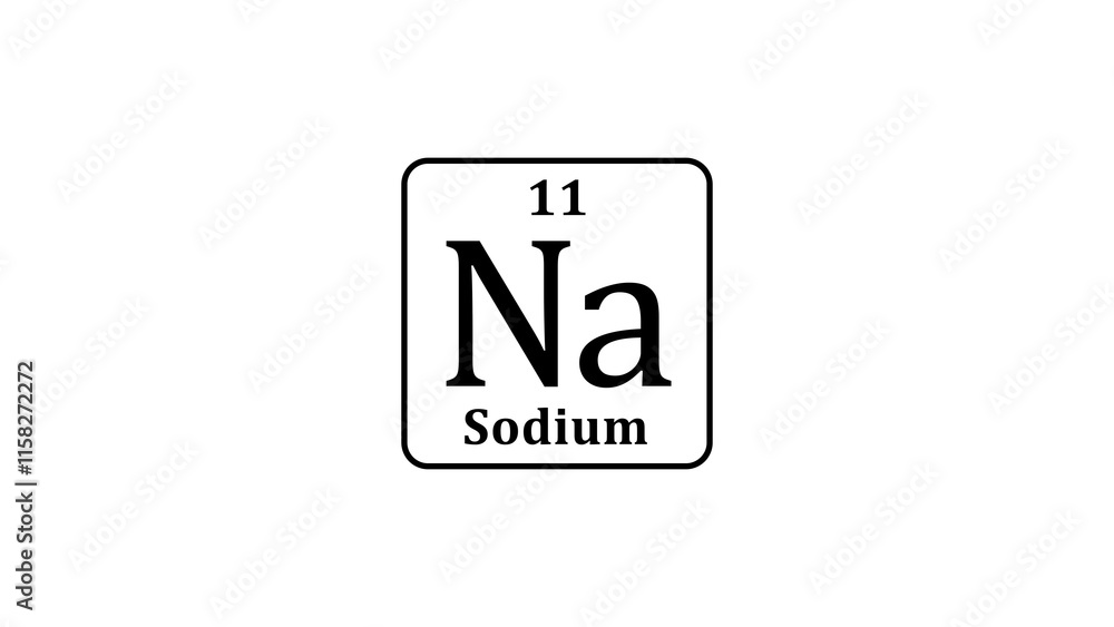 11 number Sodium icon mole icon illustration on white background 4k. 11 number Sodium icon mole icon illustration on white background 4k.