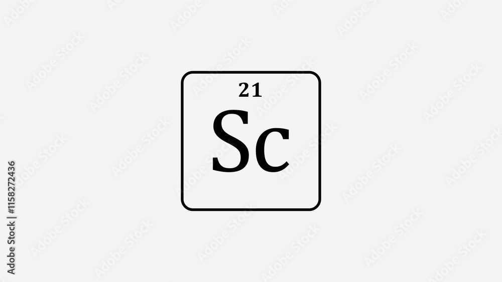 21 Number Scandium molecule icon illustration on white background. 21 Number Scandium molecule icon illustration on white background.