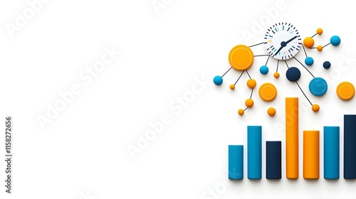 Colorful Abstract Data Visualization with Charts and Graph Elements