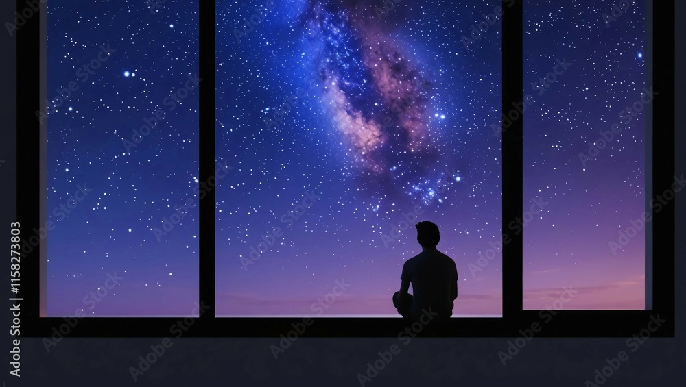 silhouette of a person sitting on the window silhouette of a person sitting on the window