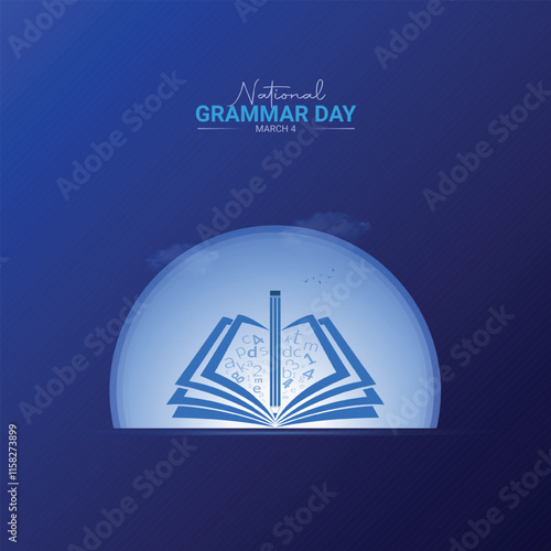 National Grammar Day Creative Design. Grammar day Poster, vector, illustration, March 4.