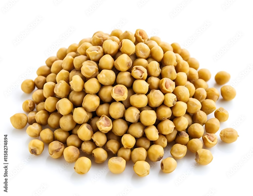 A Pile Of Yellow Dried Peas Isolated On White A Pile Of Yellow Dried Peas Isolated On White