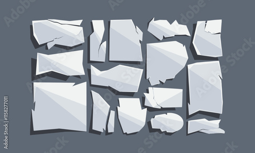 Vector illustration featuring torn paper holes with realistic shadow effects, easily editable.