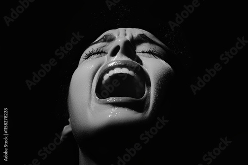 emotional value connection concept. Intense expression of anguish captured in dramatic lighting.