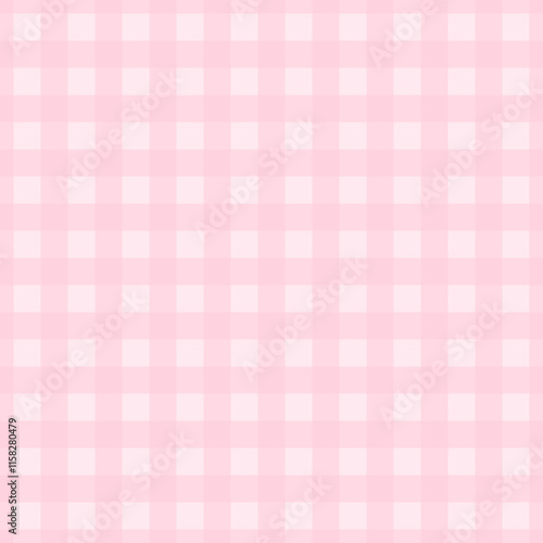Pink gingham check seamless pattern. Soft and romantic checkered design. Perfect Valentine’s day background for love-themed creative projects.