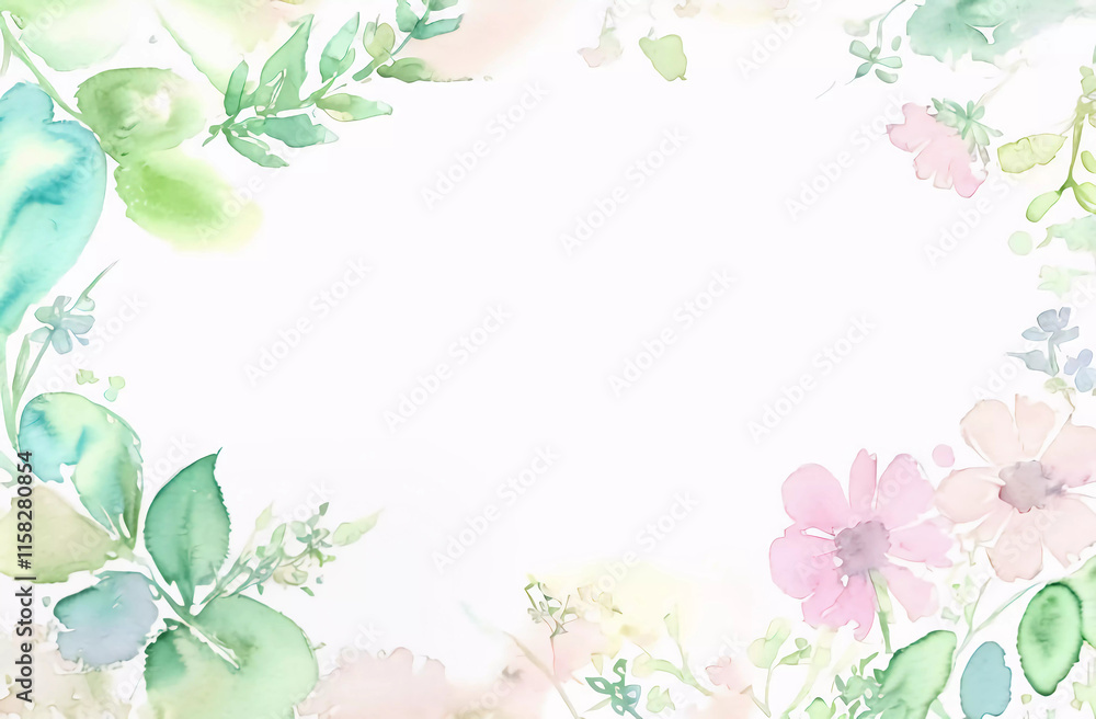 Naklejka premium White spring background with frame. Generative AI