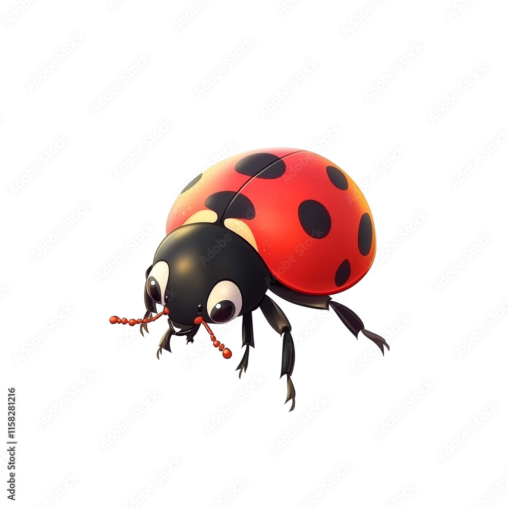Adorable Ladybug Close-Up: A Charming Insect Illustration Adorable Ladybug Close-Up: A Charming Insect Illustration