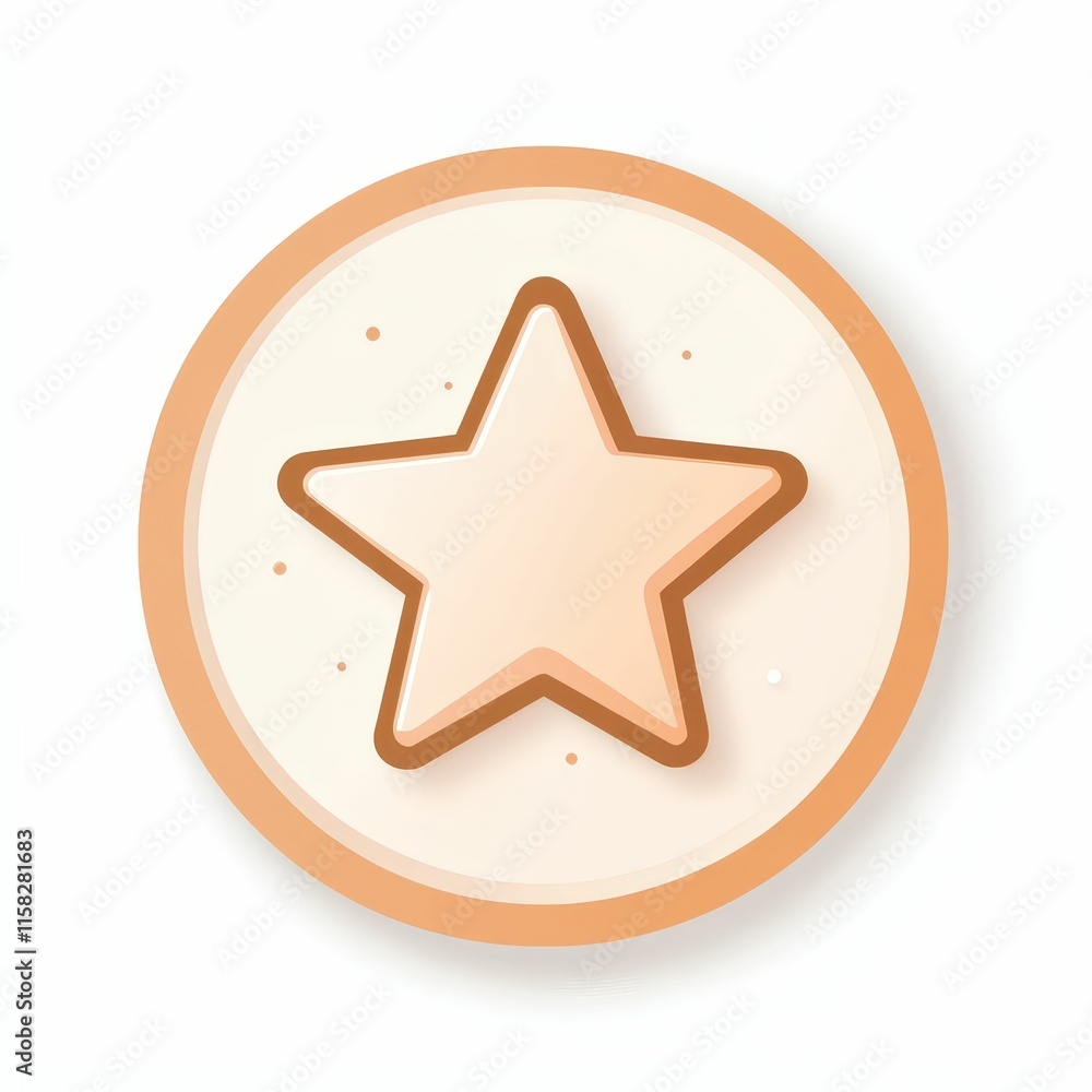 3d flat star icon in a circle representing clarity graphic design digital modern aesthetic close-up visual concept 3d flat star icon in a circle representing clarity graphic design digital modern aesthetic close-up visual concept